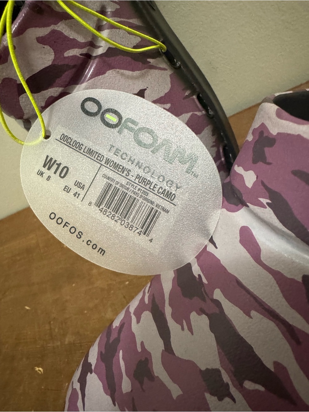 OOFOS Purple Camo Slip-On Comfort Mules Womens Size 10 - Picture 2 of 5